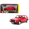 Bburago B  1979 Volkswagen Golf Mk1 GTI Red with Black Stripes 1-24 Diecast Model Car 21089r